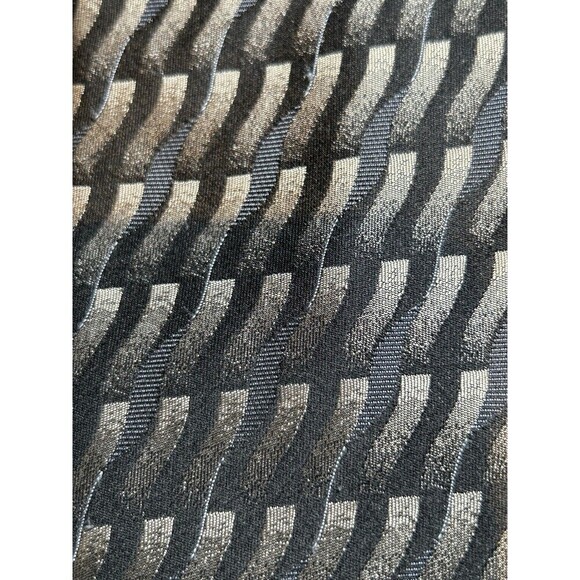 DKNY 100% Silk Necktie Geometric Dark Green Black Blue - Picture 3 of 6